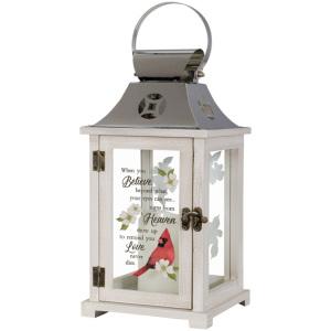 Lantern-Whitewash Wood Cardinal Heaven