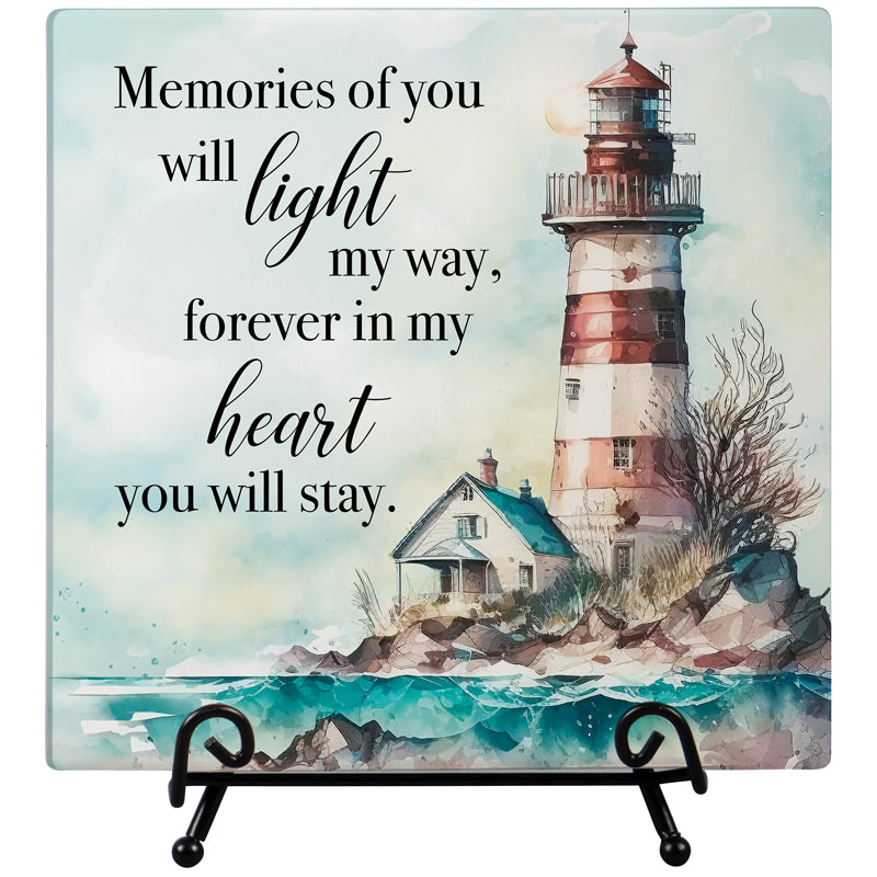 Stepping Stone-Memories Lighthouse Easel Plaque